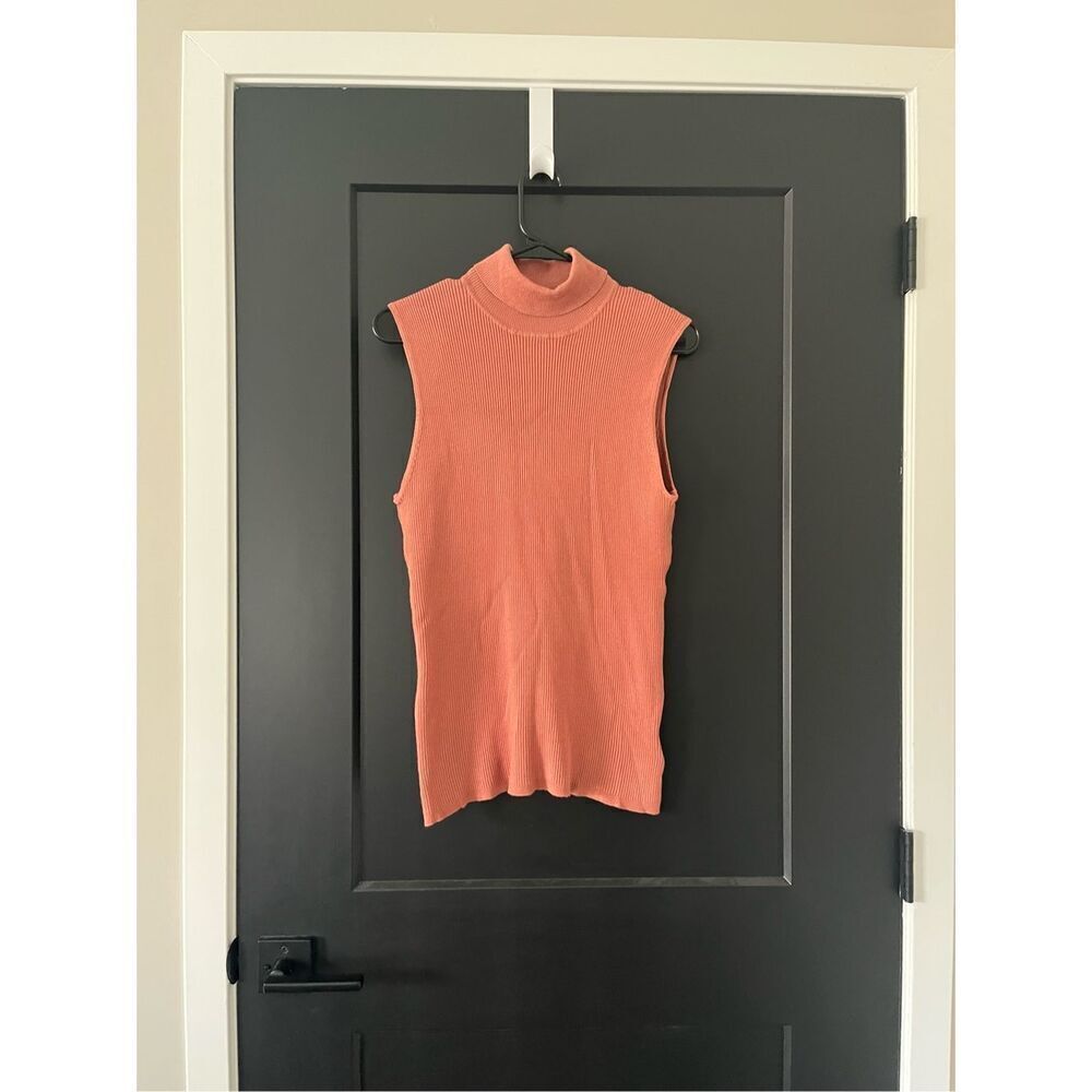 NWT Jones New York Nordstrom Rib Sleeveless Turtleneck Sweater Size L